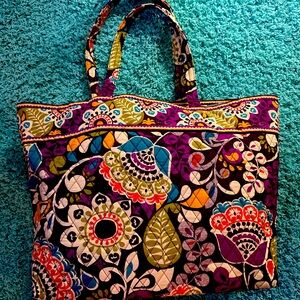 Brand New Vera Bradley Grand Tote in Plum Crazy!
